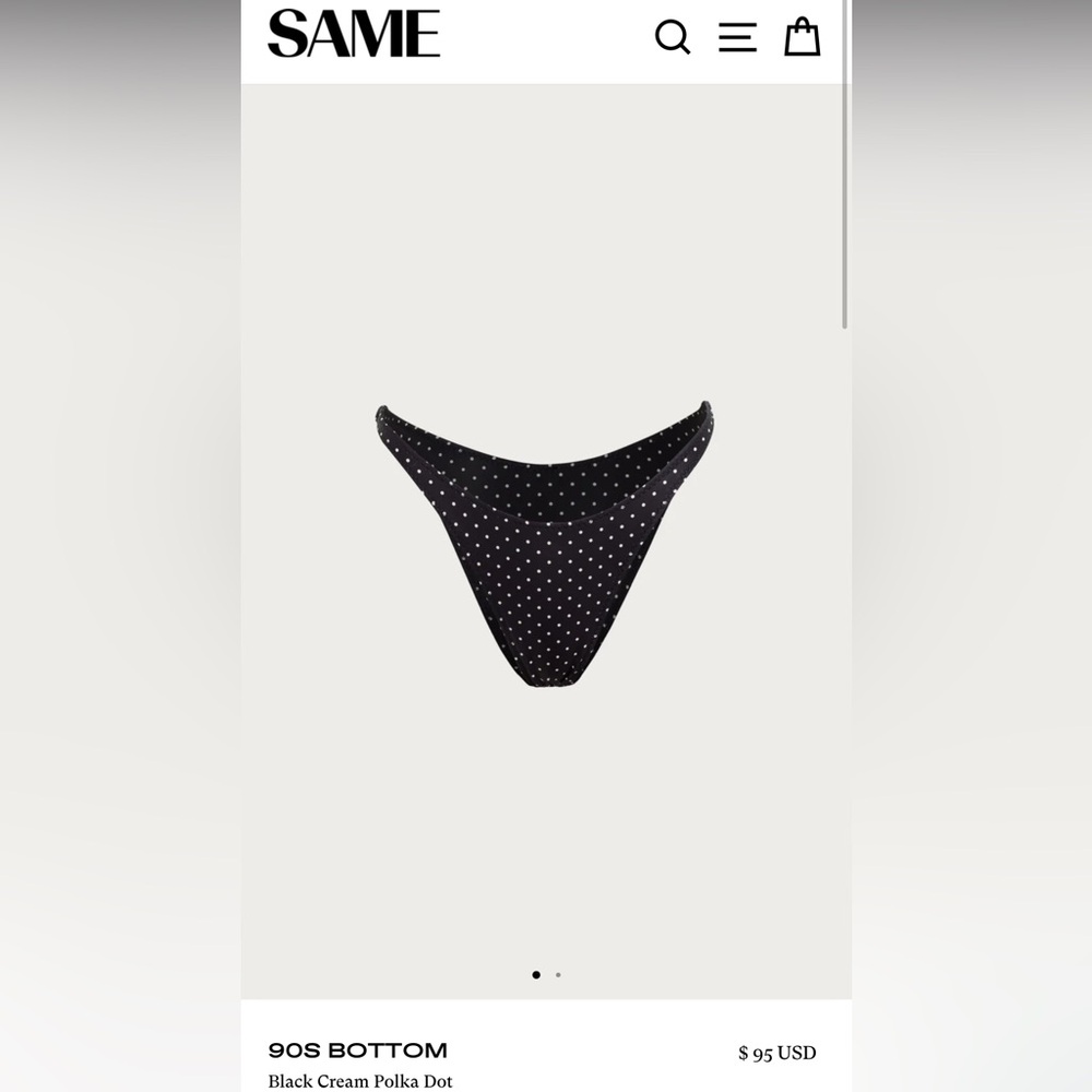 NWT Same Swimwear 90s Bottom